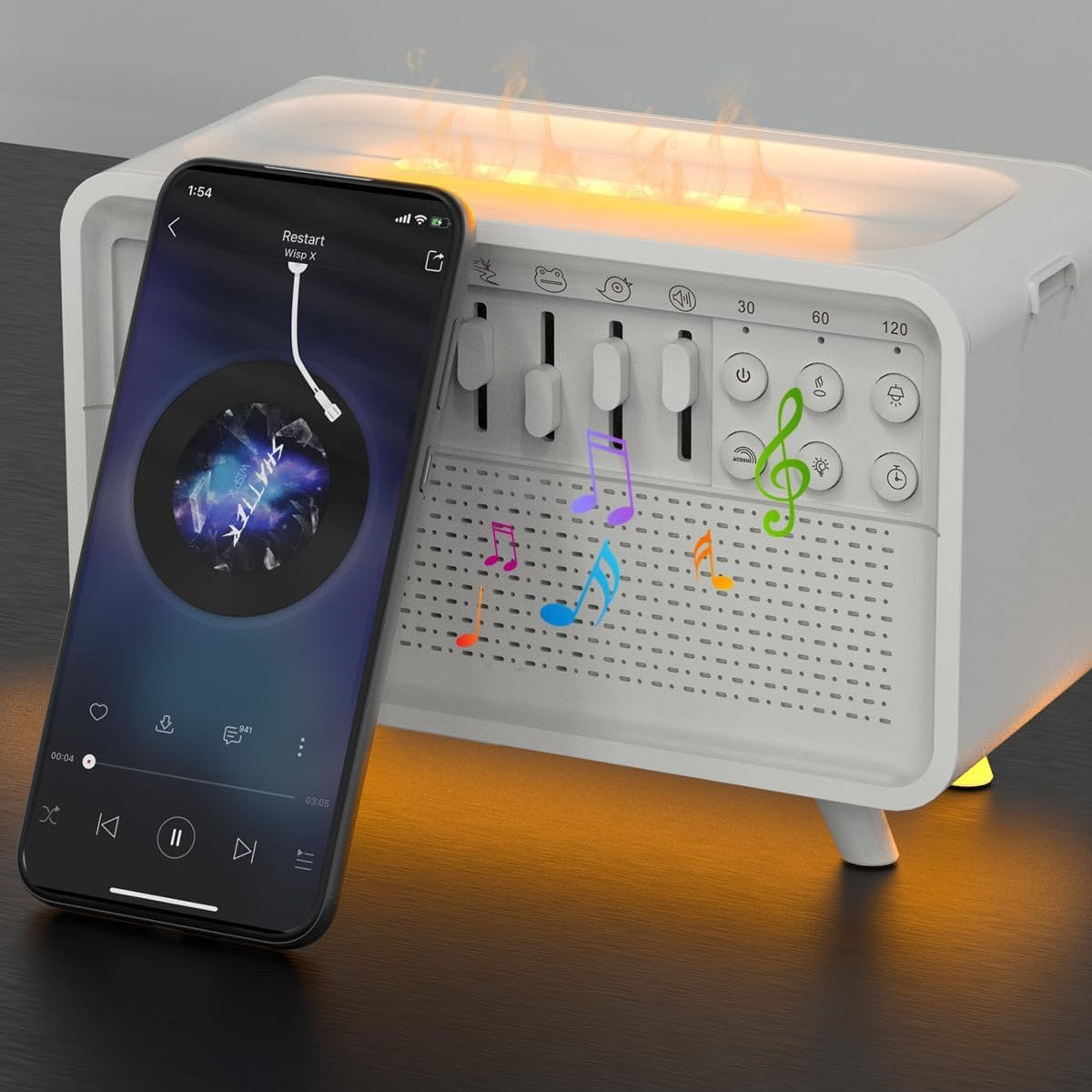 3 In 1 Bluetooth Speaker, White Noise, Humidifier, and Night Light